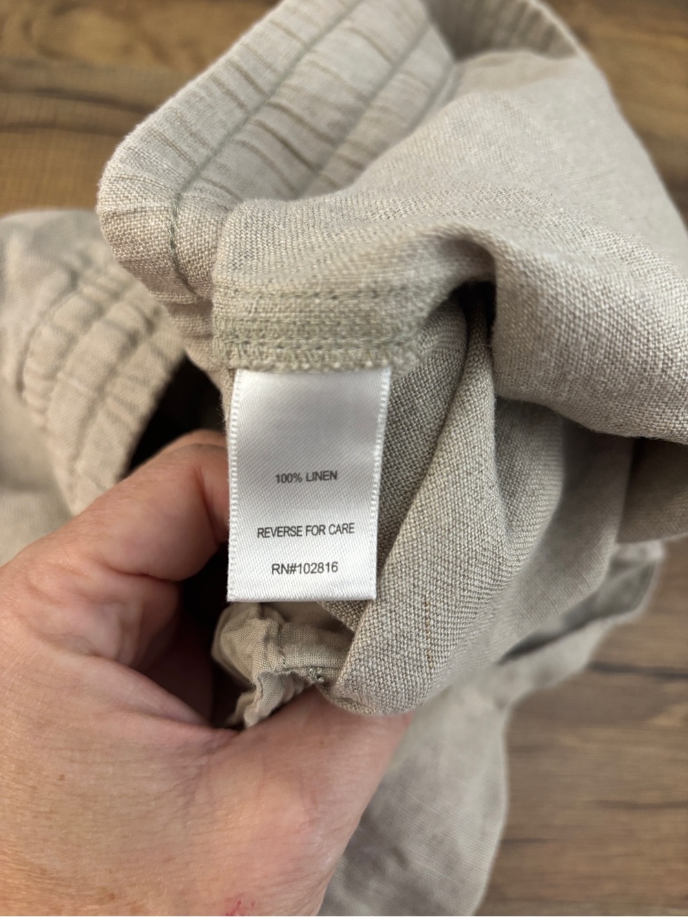 Garnet Hill 100% Linen Drawstring Pull On Shorts Beige Women’s - Picture 5 of 9